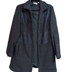 Chico’s Black Tweed and Lace Jacket